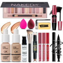 Alles in einem Make -up -Kit fr Frauen Full Kit 12 Farben Lyeshadow Foundation & Primer Lippenstifte Eyeliner Mascara Contour Stick Brow Seifen
