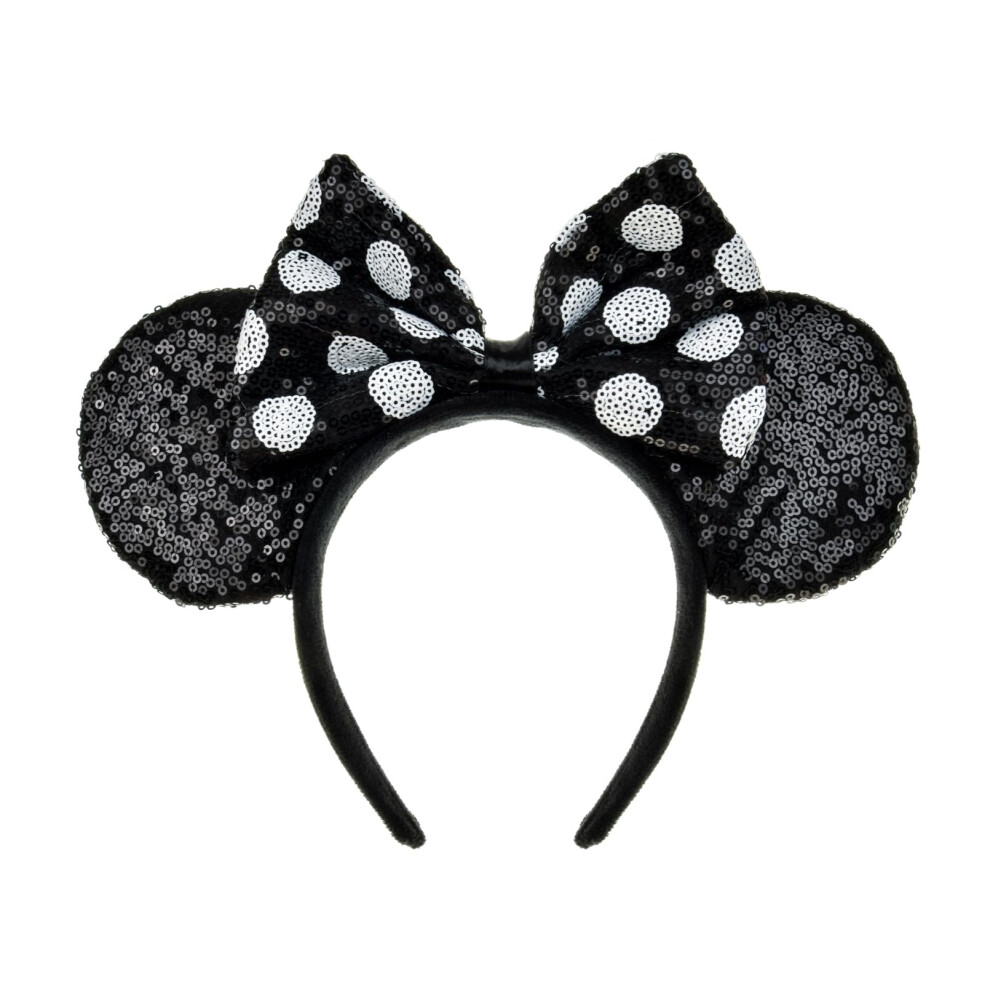 Serre-TêTe à Paillettes Noires Avec Oreilles De Souris A Miaow, Fermoir à Cheveux à Paillettes Mm, Serre-TêTe Papillon Pour Femmes Adultes, FêTe-image