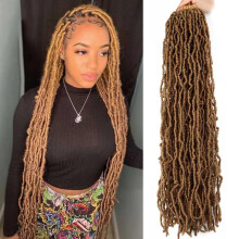 7 Packs Faux Locs gehaakt haar 30 inch zachte locs voor noodlijdende locs Butterfly Locs gehaakt haar voor vrouwen (30 inch (pak van 7) 27 #)