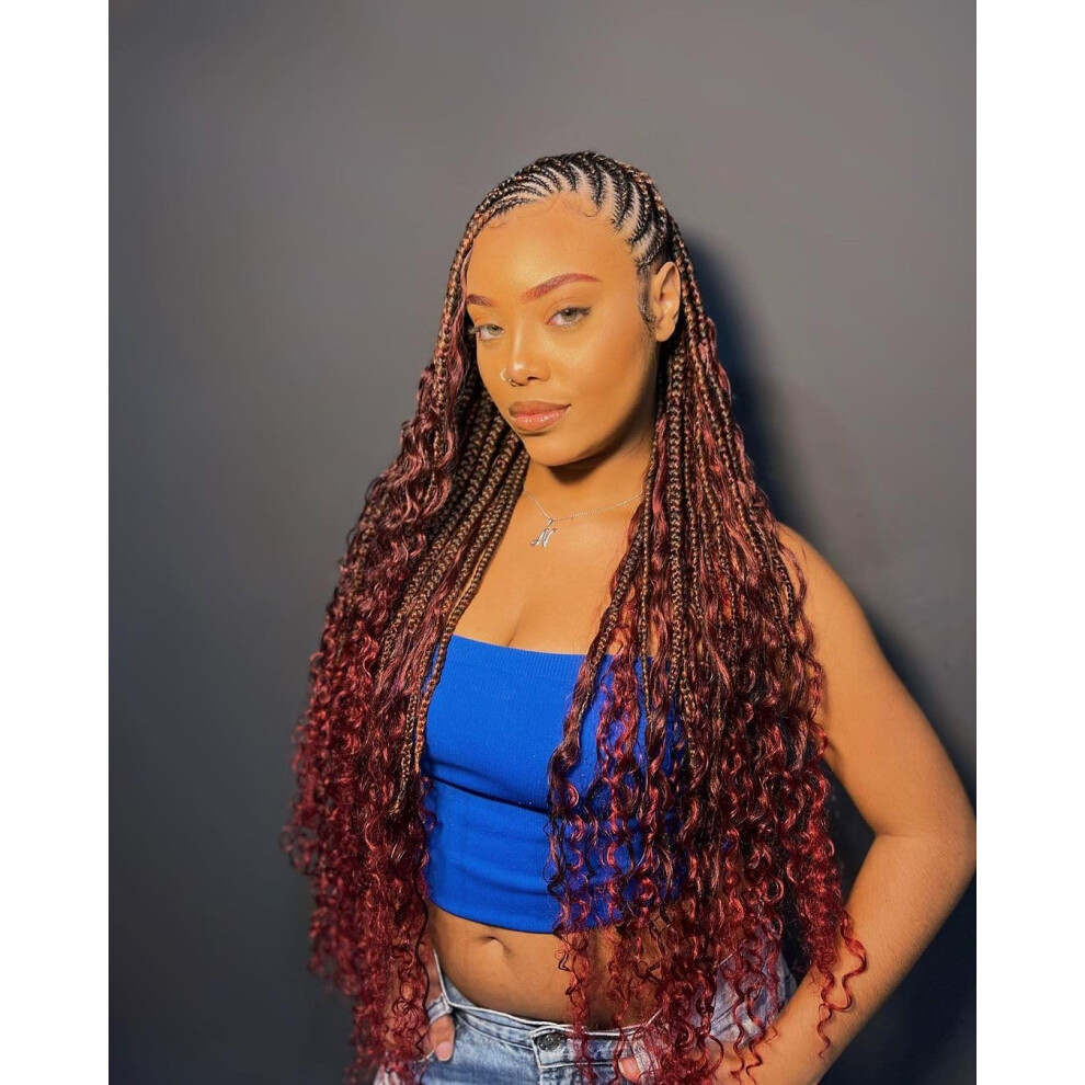 Nerumo Unisex 99J Water Wave Bulk Human Braiding Hair 18Inch 1 Bundle 50G Human Hair For Braiding Brazilian Virgin No Weft Unprocessed 100% Human Hair Bariding Hair