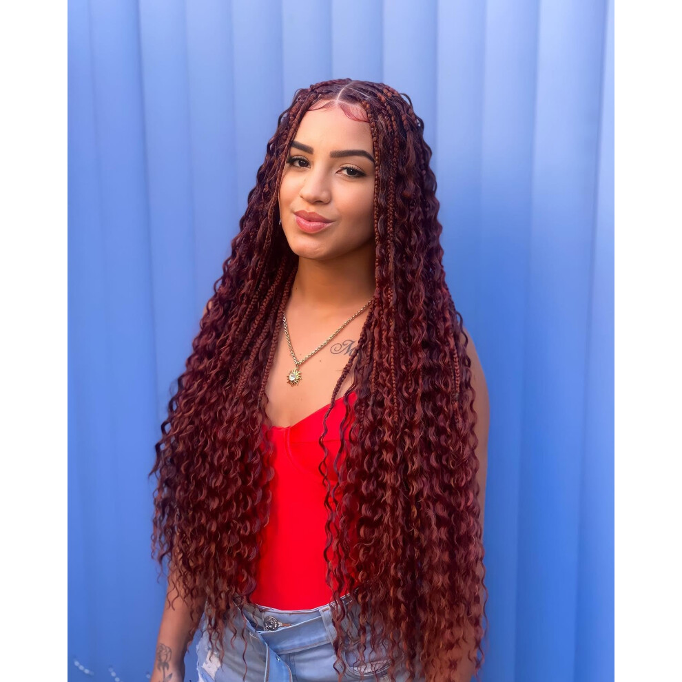 Nerumo Unisex 99J Deep Wave Human Braiding Hair 24Nch 1 Bundle 50G Bulk Human Hair For Braiding No Weft Human Braiding Hair For Boho Braids Wet And Wavy 100% Brazil