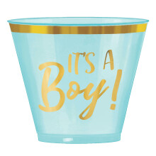 Amscan Hot Stamped Oh Baby Boy Blue Ganglers - 9 oz. (30 pack) - Parfait pour les douches pour bbs et rvler les clbrations