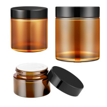 Ravfarvet glaskrukke med l?g Tecohouse 4 oz 2 oz og 1 oz glaskrukker med l?g og klisterm?rker Genanvendelige rejsebeholdere til cremer Lotion Cos