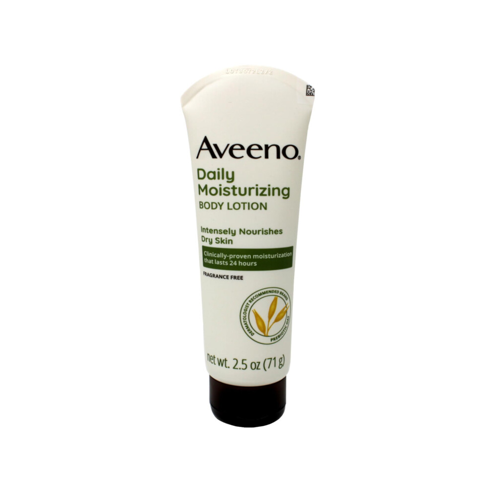 Aveeno Daily Moisturizing Body Lotion With Soothing Oat And Rich Emollients To Nourish Dry Skin Fragrance-Free 2.5 Fl. Oz