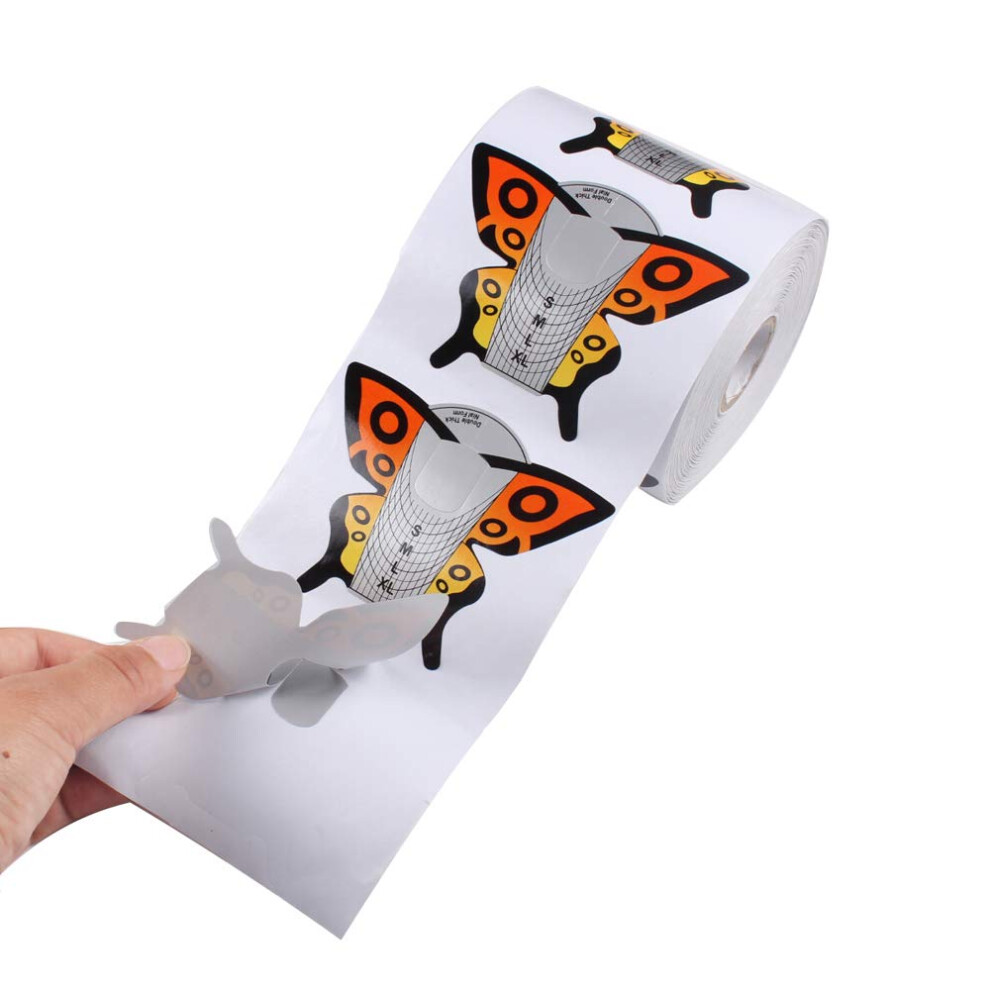 Beautyleader Lot De 500 Autocollants D'extension D'ongles Taille Xl, Motif Papillon, Pour Nail Art, En Acrylique, Pour Vernis Ongles, Boucles-image