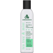 AWEGANICS Tea Tree Mint Conditioner - Inspiring Aromatherapy Invigorating Peppermint Conditioners - Cooling Cleansing Moisturizing - SLS Paraben &