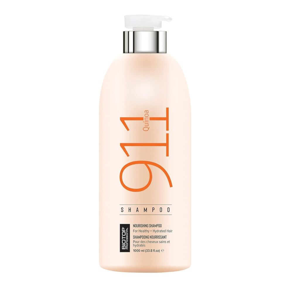Biotop Professional 911 Quinoa Shampoo - Nutritive Shampoo With Argan Oil - Made With Quinoa Protein For Dry Lifeless And Damaged Hair - Sulfate Fr