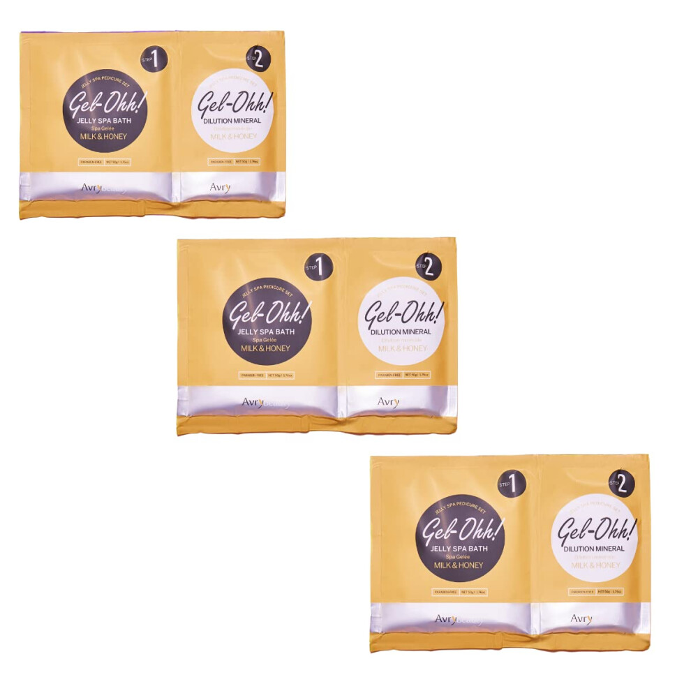 Avrybeauty Gel-Ohh Jelly Spa Bath 3 Pack Milk And Honey Scented Jelly Pedicure Salon Services Pedicure Salon Pedi Relaxtion Heat & Aroma Therap