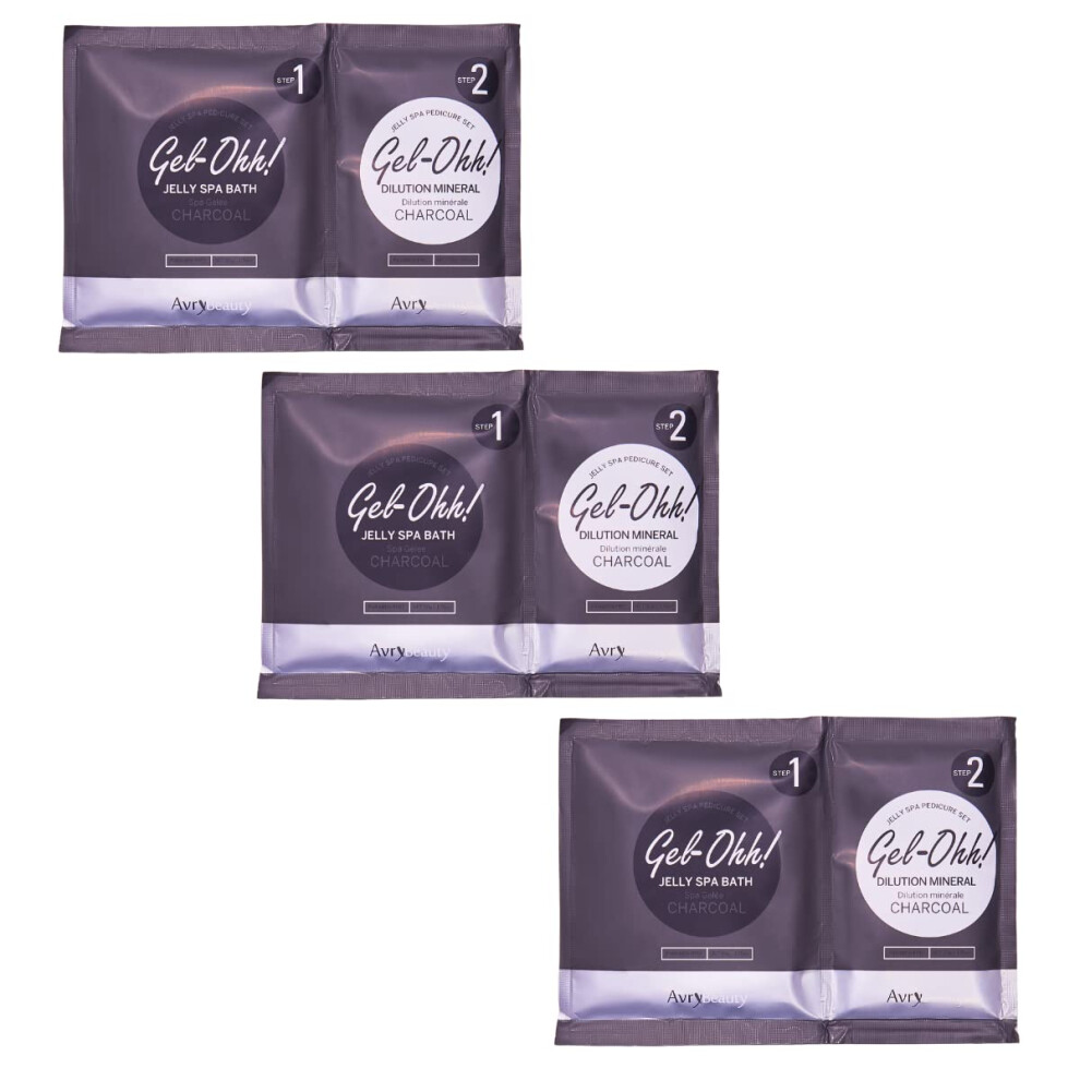 Avrybeauty Gel-Ohh Jelly Spa Bath 3 Pack Charcoal Infused Ginger And Lemongrass Scented Pedicure Salon Services Jelly Pedicure Pedi Heat & Arom