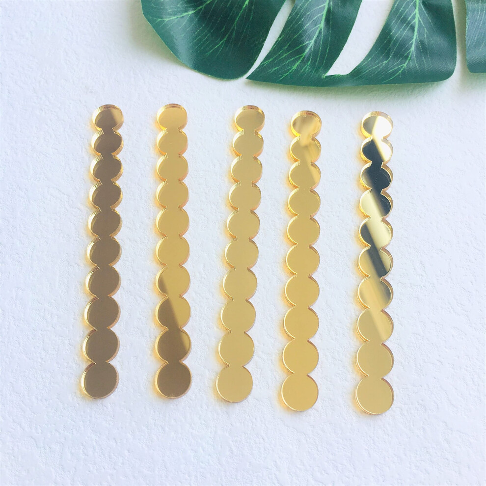 CHENRUI 20 Stuks Scallop Acryl Spiegel Cakesicle Sticks, Valentijn Verjaardag Baby Shower Popsicle Sticks (Zilver Spiegel)