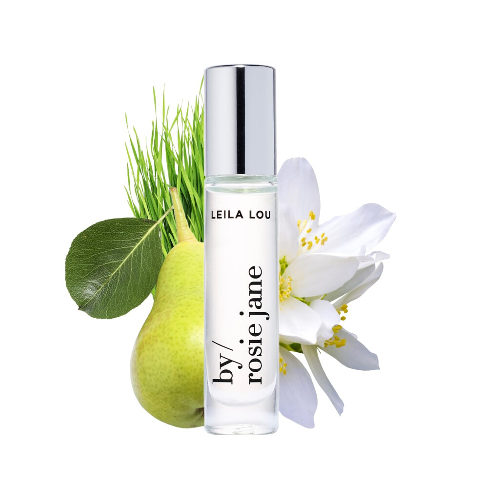 Huile Parfum E By Rosie Jane (Leila Lou) - Parfum Pur Pour Femme - Flacon D'huile Essentielle Aux Notes De Jasmin, Poire Et Herbe Fra Chement Cou-image