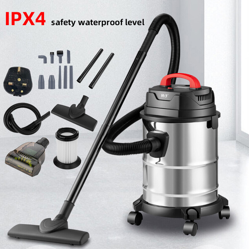2000W Vacuum Cleaner Wet  Dry Bagless 25L Cylinder Powerful Cleaning