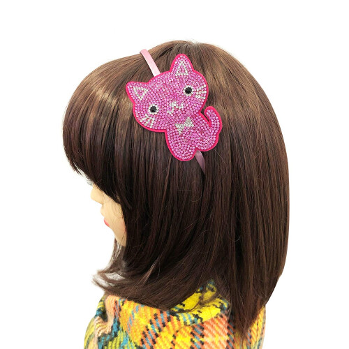 Bowbear Kristall Party-Haarband, Rosa Katze 2