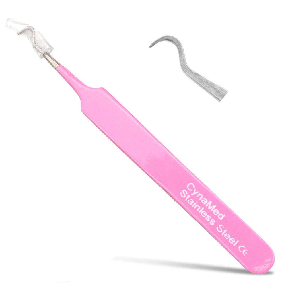 Kynavnet Blackhead Tweezer - Professional Curved Steel Tip Surgical Comedone & Splinter Extractor. Ideal Blemish & Acne Remover Tool Means Flawless Facial Skin