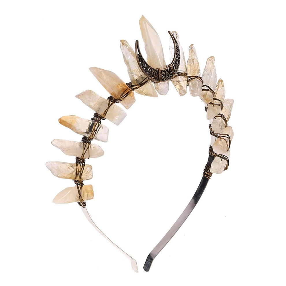 Bubbmi Raw Crystal Tiara Headband