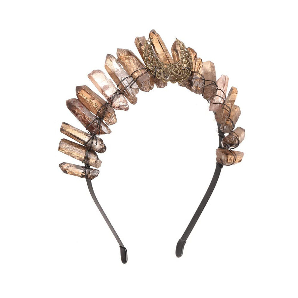 Bubbmi Raw Crystal Tiara Headband