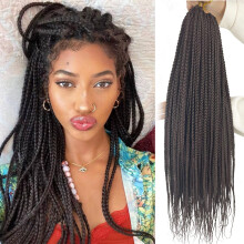 Box Braid Crochet Hair 20 Inch Dark Brown Crochet Box Braids Pre Looped Goddess Box Braids Crochet Hair 6 Packs Medium Size Brown Crochet Braids for