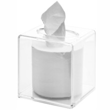 Cq acryl Roll Tissue Box Houder met Cover Vierkant Gezichtsdoekjes Dispenser Box Case voor Aanrecht Doorzichtige Plastic Droger Vel Container Servet