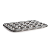 Koken Lichte mini-muffinpan Koolstofstaal Snelsluiting Antiaanbaklaag Bakvormen Zware prestaties 24 kopjes Grijs