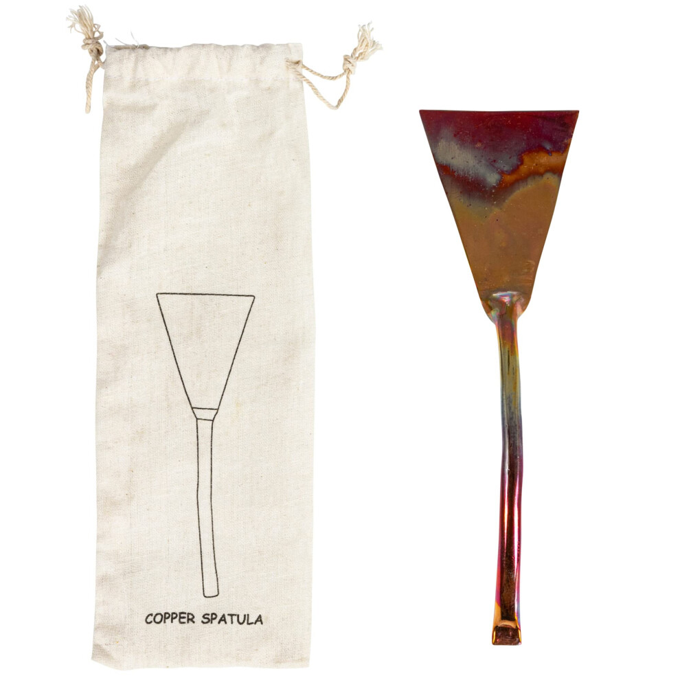 Creative Co-Op Moderner Kupfer-Kordelzugbeutel Mit Gebrannter Oberfl?Che, Tortenheber-image