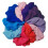 Set di 10 Scrunchies in Cotone Morbido (Rosa, Viola e Blu) 1