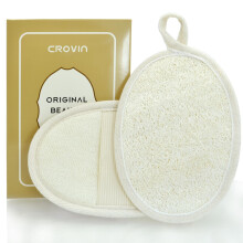 CROVIN Natural Loofah Exfoliating Body Scrubber Made with Natural Shower Loofah Sponge for Men and Womens SPA (Pack of 2)
