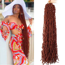 Datuoda 36 Inch Faux Locs Crochet Hair 6 Packs Soft Locs Crochet Braids Goddess Wavy Curly Locs Crochet Hair for Black Women (36 Inch (Pack of 6) 35