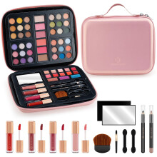 Trucco Color Nymph per adolescenti con borsa rosa riutilizzabile, set trucco tutto in uno per ragazze, kit trucco per ragazze e donne con ombrett