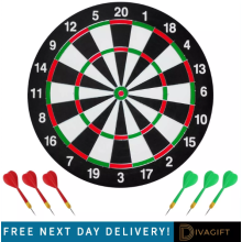 17" Double-Sided Dartboard Game Set with 6 Darts For Adults & Kids