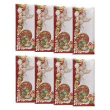 Elrene Home Fashions Vakantie Turkije Omrande herfstservetten Seizoensgebonden herfstdoeken servetten 40 x 40 cm Set van 8
