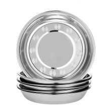 Eslite 6-delige 18/10 roestvrijstalen ronde borden dinerbord schotel 9-inch