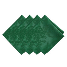 Elrene Home Fashion Poinsettia Elegantie Jacquard Kerst/Feestdagen stoffen dinerservetten Set van 4 17""x17"""" Groen