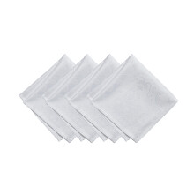 Elrene Home Fashions Caiden Elegance Damask Fabric Napkins (Set of 4) 17"""" x 17"""" White 4 Count (Pack of 1)
