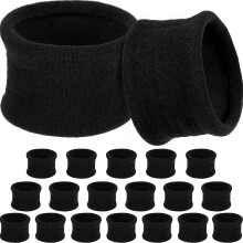 EBOOT 20 Pieces Large Cotton Stretch Hair Ties Bands Rope Ponytail Holders Headband for Thick Heavy or Curly Hair 6.5 cm in Diameter (Black)