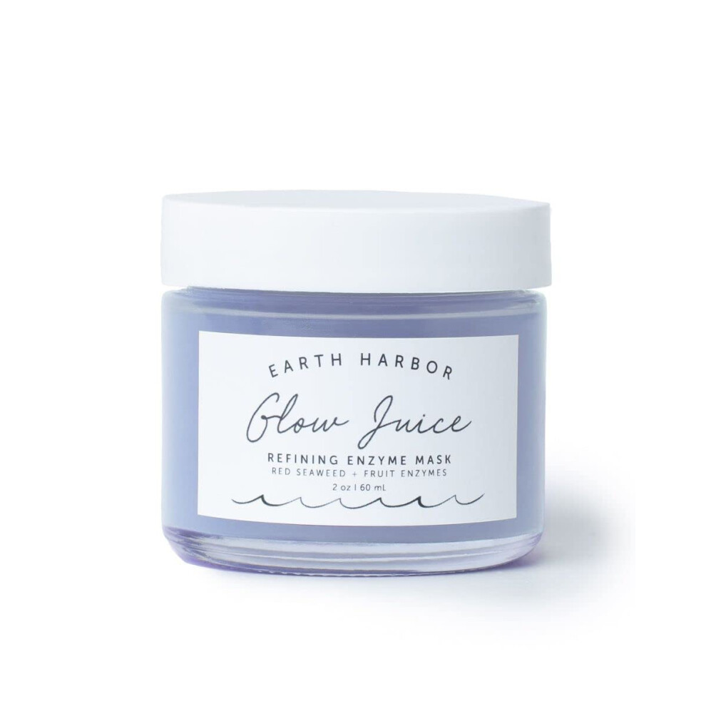 Earth Harbor | Glow Juice Refining Enzyme Mask | 100% Natural & Nontoxic | Red Seaweed + Fruit Enzymes | Brightens And Clarifies |2 Oz