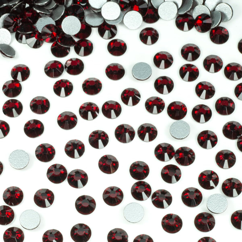 Qiipii Dark/Red Nail Rhinestones 2880Pcs Ss10 Bulk Siam Nail Art Round Crystals K9 Glass Flatback Gems Beads Stones Diamonds Gluefix For Nail Charms Diy
