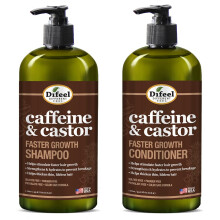 Difeel 2-PC Caffeine & Castor Shampoo & Conditioner für schnelleres Haarwachstum 33,8 oz. - 2-teiliges Shampoo- und Conditioner-Set