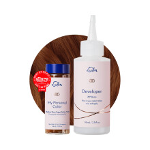 eSalon Permanente haarkleur- en haarverfset - Middenbruin Koper Goudkleurig - Professionele persoonlijke colorist voor alle haartypes tot 100% grijsd