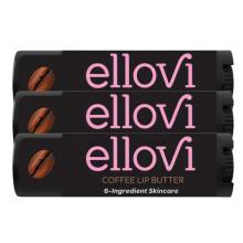 Ellovi Beurre à Lèvres Naturel - Café - Assez Pur pour Manger - 6 Ingrédients Végans - 100% Naturel & Bio