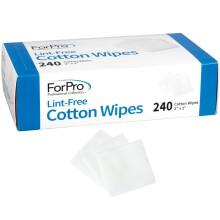 ForPro Professional Collection Pluisvrije katoenen doekjes 100% puur katoengaas 2"" x 2"" Wit 240 stuks
