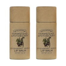 Farmstead Apothecary 100% Natural Lip Balm with Organic Beeswax Organic Shea Butter & Organic Coconut Oil Boysenberry Vanilla 0.2oz (Pack of 2)