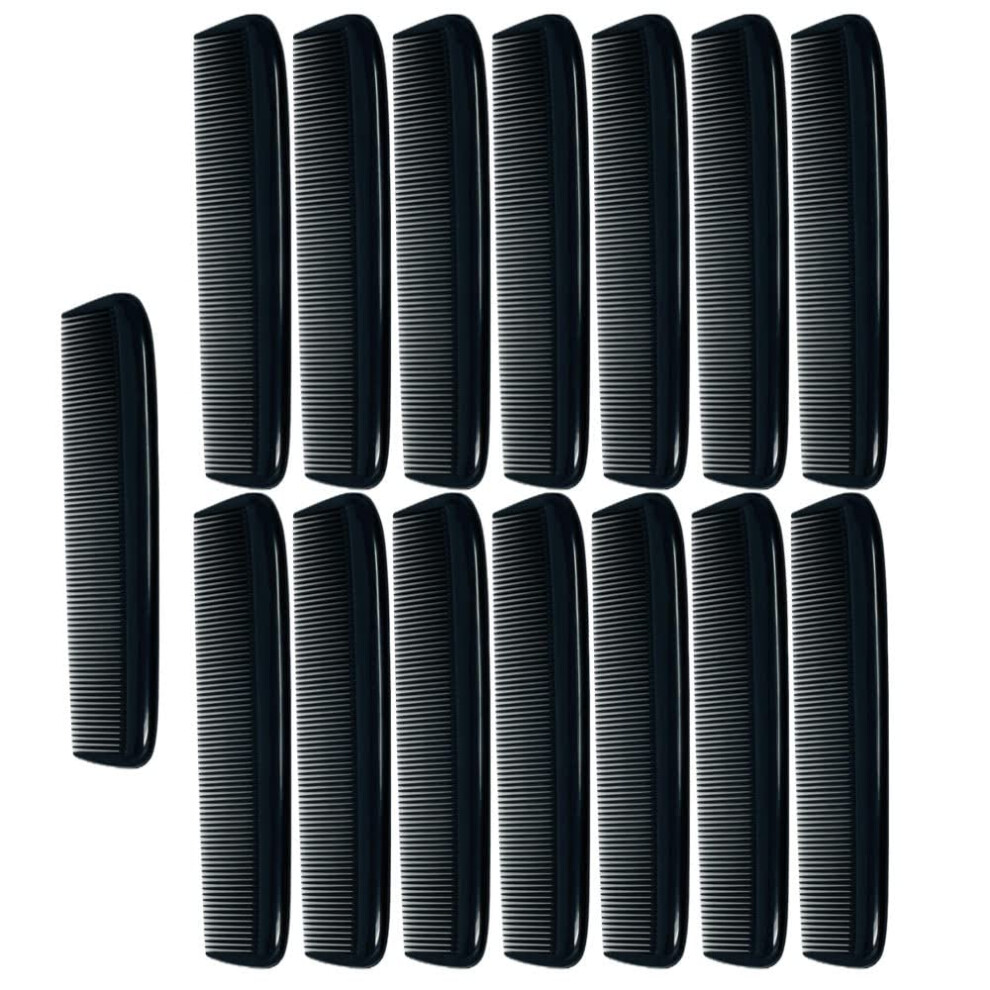 G.b.s Unisex Black 15 For Men's Hair Pack Pocket Size Beard & Mustache Combs Unbreakable 15 All Fine Sideburns For Travel Effortless Glide Peak Comfort Bag P