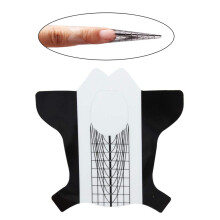 FingerAngel 100Pcs Stiletto Nail Forms Acrylic Curve Nails UV Gel Nail Extension Nail Art Guide Form Self-Adhesive Sticker