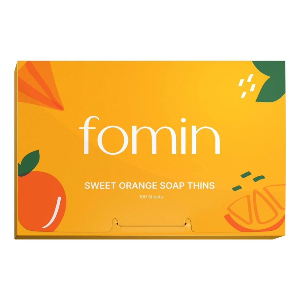 Fomin - Paper Soap Sheets For Hand Washing - (100 Sheets) Orange Portable Travel Soap Sheets Dissolvable Camping Mini Soap Portable Hand Soap Sheets