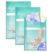 DERMAL KOREA Mascarilla Exfoliante para Pies 3 Pack con Aloe Vera y Colágeno