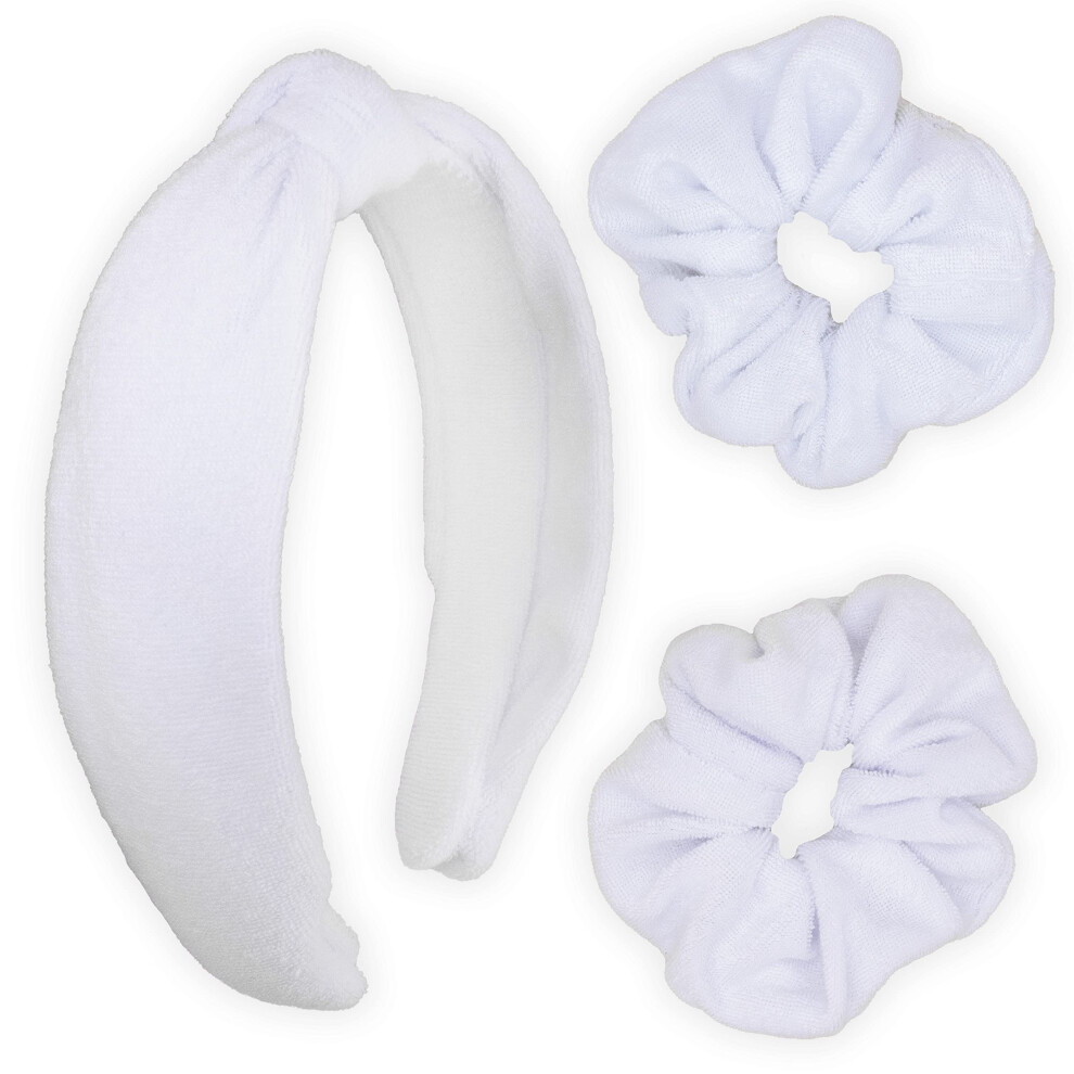 Frog Sac Unisex White Spa Headband For Washing Face Teen Girls Terrycloth Skincare Headbands And Wristbands Soft Facial Makeup Towel Head Band Skin Care G