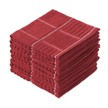 Glynniss Kitchen Dish Cloths for Washing Dishes Cotton Dish Rags for Drying Cleaning Pack of 8 Dishcloths (red 12x12 inches)