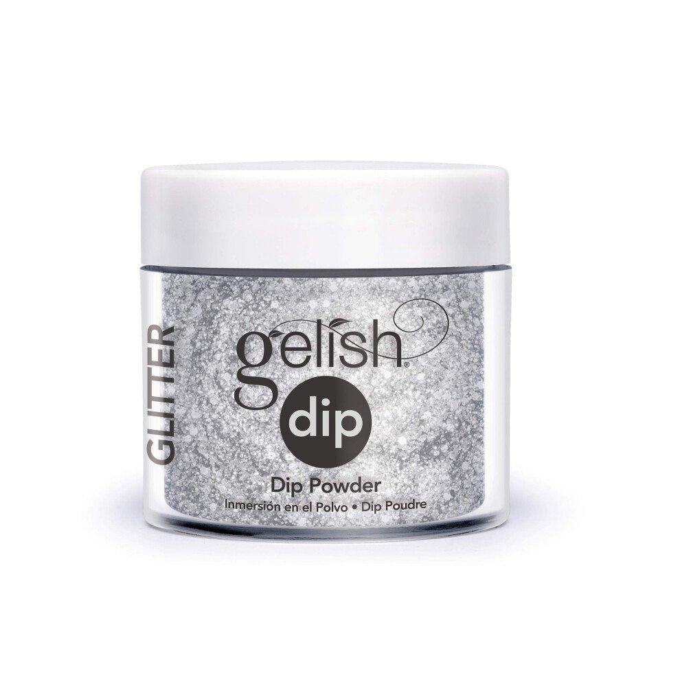 Gelish Powder Dip Collection (Am I Making You Gelish?) Silver Sparkle Nail Dip Powder Nail  Silver Sparkle Powder  Dip Powder Colors  8 ounce