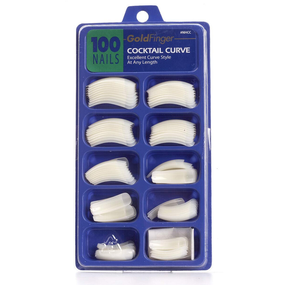 Goldfinger Gold Finger 100 Acrylic Plain Nails (1 Pack Cocktail Curve)