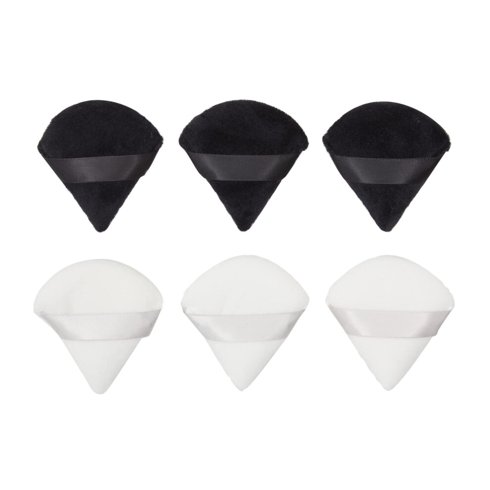 Glamlily Triangle Makeup Velour Puffs For Powder, Foundation, Blush (2.7 In, 6 Pack)